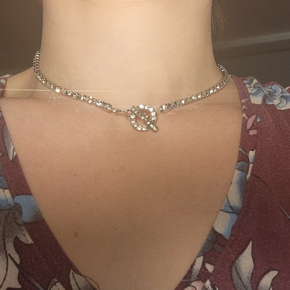 Jewelry - Fashion Dainty Bling Glitter OT Buckle ChokerNecklace Micro Pave Bling Rhinesto